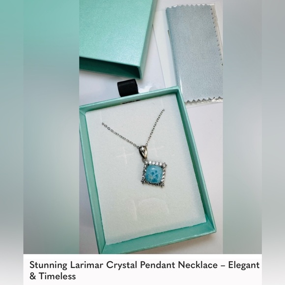 rnivida Jewelry - Stunning Larimar Crystal Pendant Necklace – Elegant & Timeless